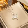 Wholesale PVD Coated Real Gold Plated Clouds Water Droplets Lightning Stainless Steel Casual Sweet Waterproof Non Tarnish Pendant Necklace