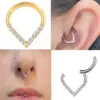 Wholesale 1 Piece Nose Rings & Studs Elegant Simple Style Water Droplets Pure Titanium Alloy Zircon Vacuum Plating 14K Gold Plated White Ear Cartilage