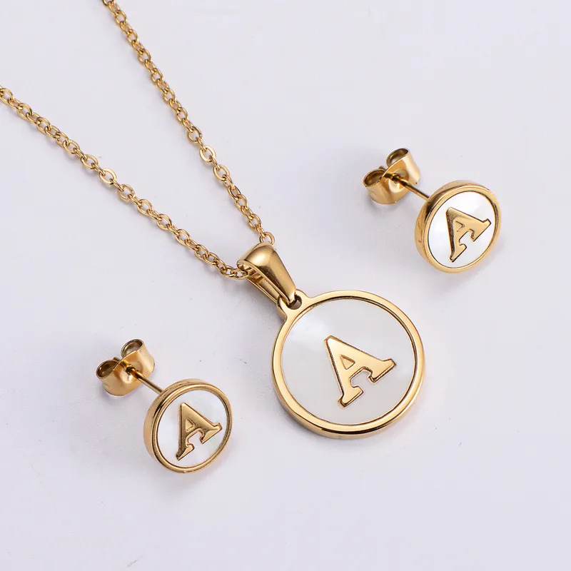 Wholesale PVD Coated 18K Gold Plated Letter Stainless Steel Simple Style Waterproof Non Tarnish