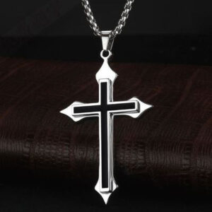 oly-957cbcd7aad5fea00c427901f2a2340b Wholesale Ebay AliExpress Hot Supply Stainless Steel Necklace Classic Cross Pendant Couple Necklace