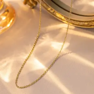 035-O-shaped Chain 40+5cm-gold / A Bundle of One Hundred Pieces Without Packaging