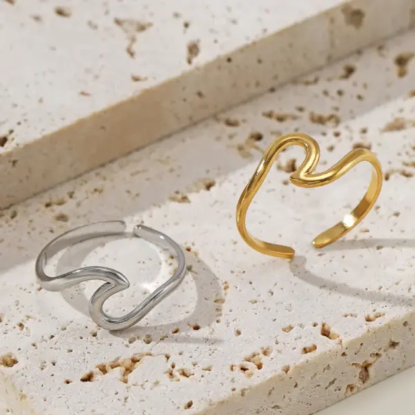 Wholesale Jewelry Simple Style Geometric 304 Stainless Steel Plating Stainless Steel Rings