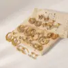Wholesale PVD Coated 18K Gold Real Gold Plated U Shape Crown Butterfly Stainless Steel Classic Style Waterproof Non Tarnish Earrings