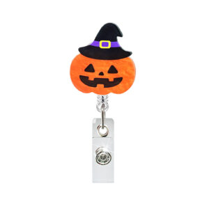 Short cone hat black face smiling pumpkin