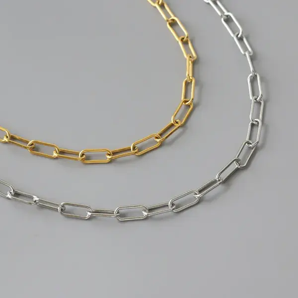 Wholesale PVD Coated Real Gold Plated 18K Gold Geometric 304 Stainless Steel Fashion Waterproof Non Tarnish 304 Stainless Steel Necklace
