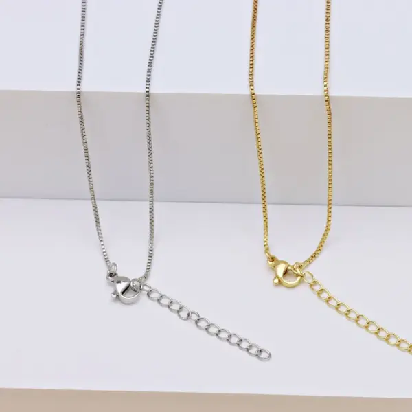 Wholesale Copper 18K Gold Plated Solid Color Necklace