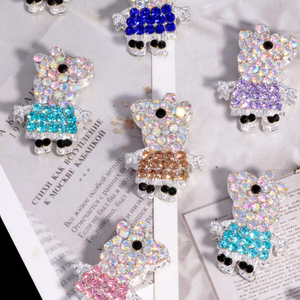 Wholesale Three-Dimensional Double-Sided Peppa Pig Four-Hole Loose Beads DIY Beaded Mobile Phone Key Chain Necklace Bag Chain Accessories