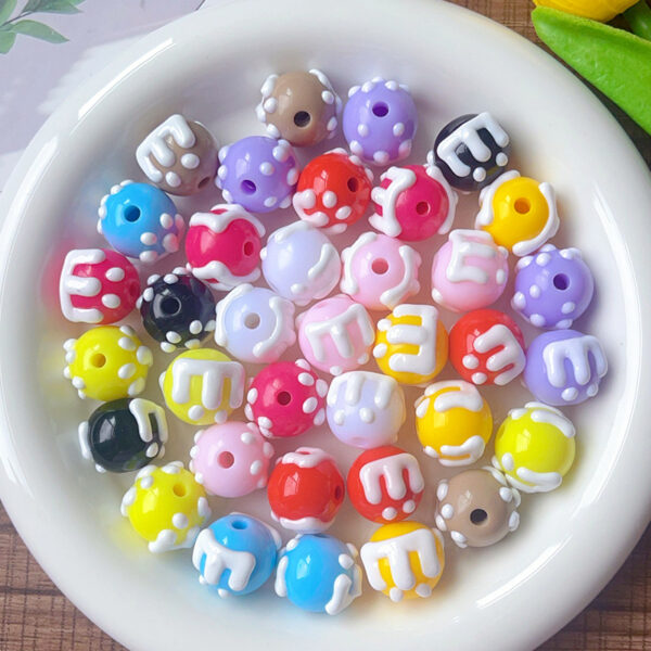 Wholesale Cream acrylic through-hole loose beads