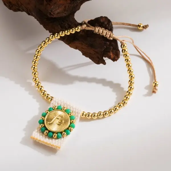 Wholesale Cloth Copper 18K Gold Plated Casual Simple Style Braid Round Letter Bracelets