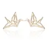 Wholesale PVD Coated 18K Gold Real Gold Plated Paper Crane 304 Stainless Steel Simple Style Korean Style Waterproof Non Tarnish Earrings Ear Studs