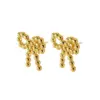 1 Pair Simple Style Classic Style Bow Knot Plating 304 Stainless Steel Ear Studs