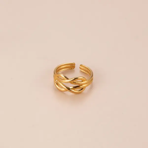 Wholesale PVD Coated Gesture Heart Shape Snake 304 Stainless Steel Basic Retro Waterproof Non Tarnish Open Ring