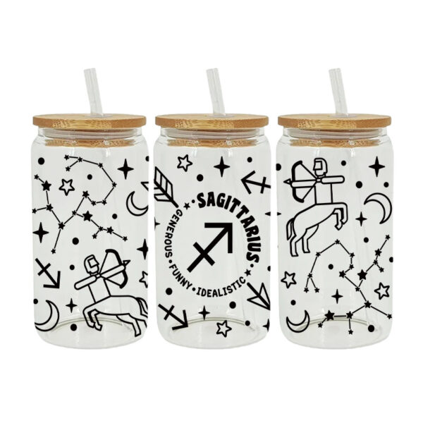 Wholesale Black and white style 16oz Cup UV DTF Wraps 16oz Cup UV DTF Wraps