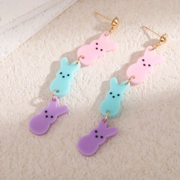 Wholesale European and American Cross-border Easter Bunny Earrings Cute Bunny Earrings Easter Party Ear Jewelry