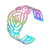 Wholesale Women's European and American Carved Colorful Bracelet Fashion Wide Face Hollow Metal Rose Open Arm Ring Cross-border Jewelry