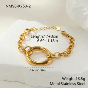 NMSB-K753-2 Gold Bracelet