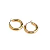 Wholesale PVD Coated Real Gold Plated 18K Gold Circle Stainless Steel Retro Waterproof Non Tarnish Hoop Earrings