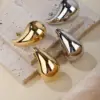 304 Stainless Steel Water Droplets PVD Coated 18K Real Gold Plated 18K Gold Classic Style Waterproof Non Tarnish Plating Ear Studs