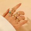 Wholesale European and American light luxury high sense cat claw eyes zircon pendant ring female ring niche design