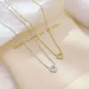 PVD Coated 18K Gold Platinum Real Gold Plated Heart Shape 304 Stainless Steel Waterproof Non Tarnish 304 Stainless Steel Pendant Necklace
