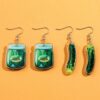Wholesale New transparent acrylic vegetable cucumber earrings cute personality trend acrylic ear hook ins creative jewelry