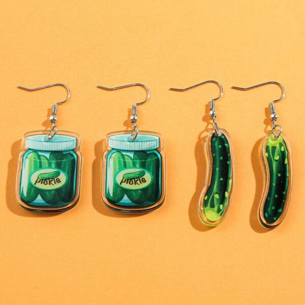 Wholesale New transparent acrylic vegetable cucumber earrings cute personality trend acrylic ear hook ins creative jewelry