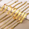 Wholesale PVD Coated Real Gold Plated Star Heart Shape Crown 304 Stainless Steel Simple Style Waterproof Non Tarnish 304 Stainless Steel Bracelets