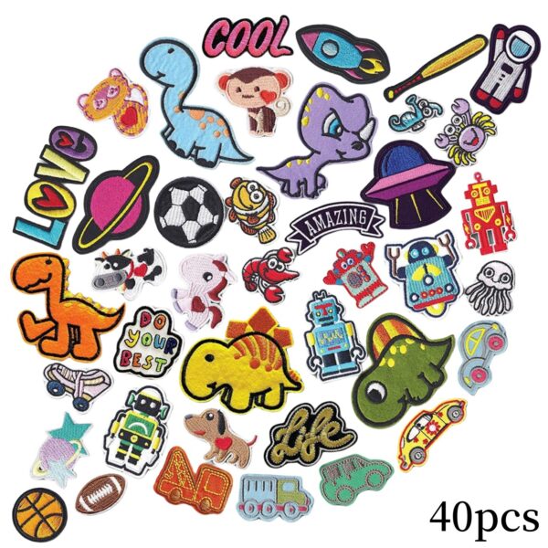 Wholesale New Cross-Border Hot-Selling Patch Set Embroider Patch Combination Embroider Stamp Cartoon Patch Animal Smiley Face Cloth Patch
