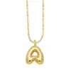 Wholesale Copper Gold Plated Simple Style Letter Pendant Necklace