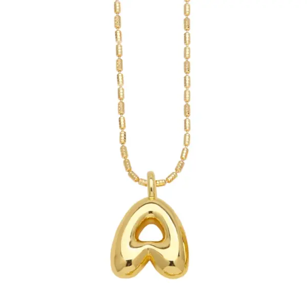 Wholesale Copper Gold Plated Simple Style Letter Pendant Necklace