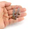 Wholesale 1 Pair Simple Style Irregular Patchwork Natural Stone Metal Drop Earrings