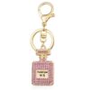 Wholesale Exquisite Crystal Perfume Bottle Small Gift Auto Accessories Rhinestone Keychain Creative Pendant Keychain Bag Pendant