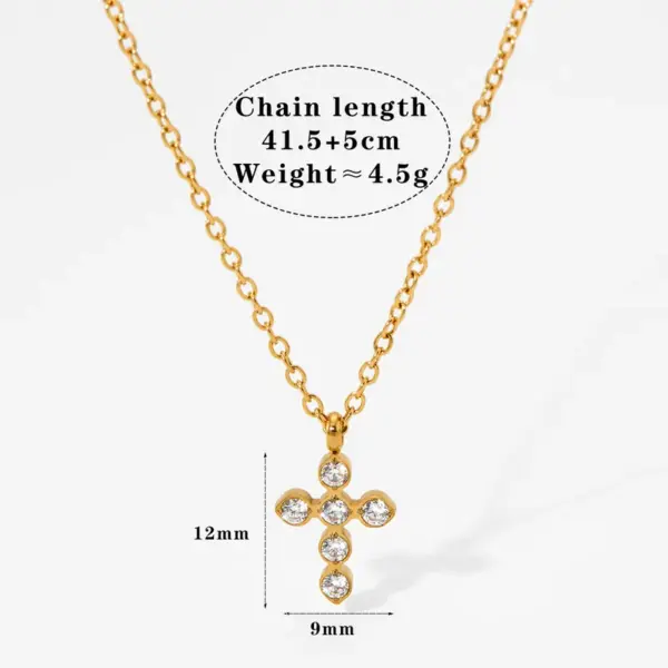 Wholesale PVD Coated Real Gold Plated 16K Gold White Gold Plated Cross 304 Stainless Steel Modern Style Artistic Waterproof Non Tarnish 304 Stainless Steel Necklace