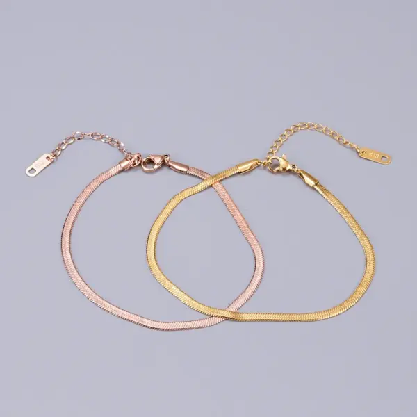 Wholesale Heart 304 Stainless Steel Titanium Steel Waterproof Non Tarnish No Inlaid PVD Coated Real Gold Plated 18K Gold Rose Gold Plated Women'S Anklet