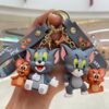 Wholesale Cartoon Cat and Mouse Keychain Animation Tom Cat Doll School Bag Pendant Car Key Chain Small Gift