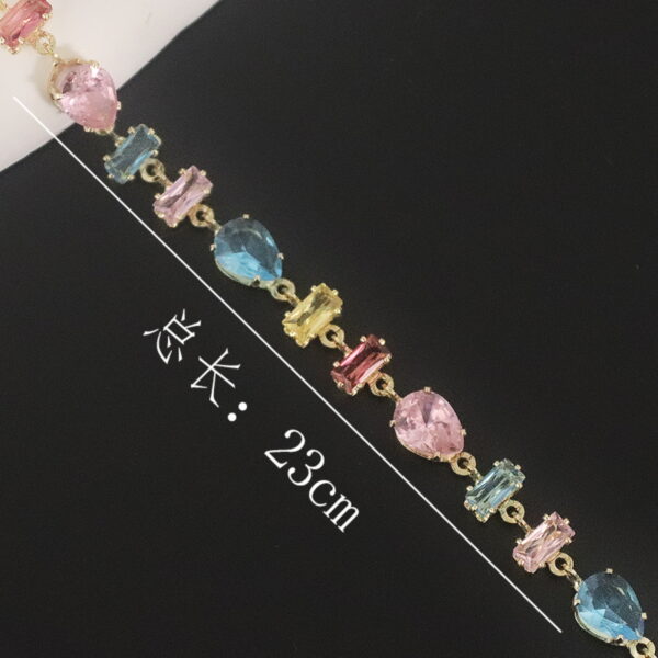 Wholesale Red Riding Book Cyber Celebrity Pink Crystal Bracelet Women's Fashion Light Luxury Niche High-end Rainbow Couple Bracelet