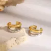 Wholesale 1 Pair Simple Style C Shape Color Block Plating 304 Stainless Steel 18K Gold Plated Ear Cuffs