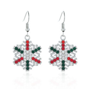 9. silver diamond snowflake earrings