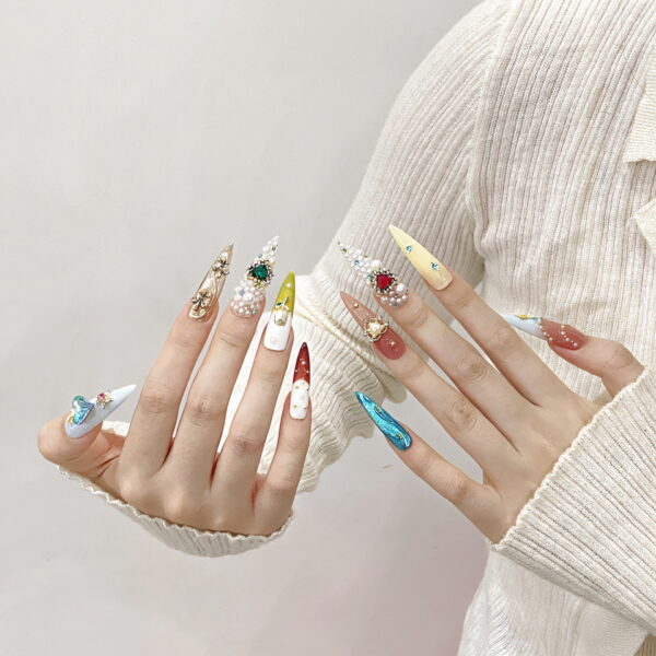 Wholesale Pure hand-worn armour foreign trade Europe and the United States ins wind nail piece nail patch fake nail nail piece cross-border