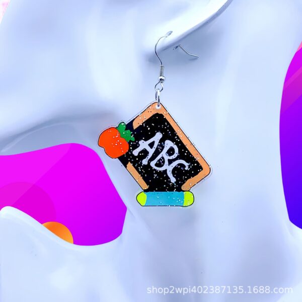 Wholesale Acrylic glitter campus wind graduation season fashion earrings accessories DIY earrings key chain pendant jewelry materials