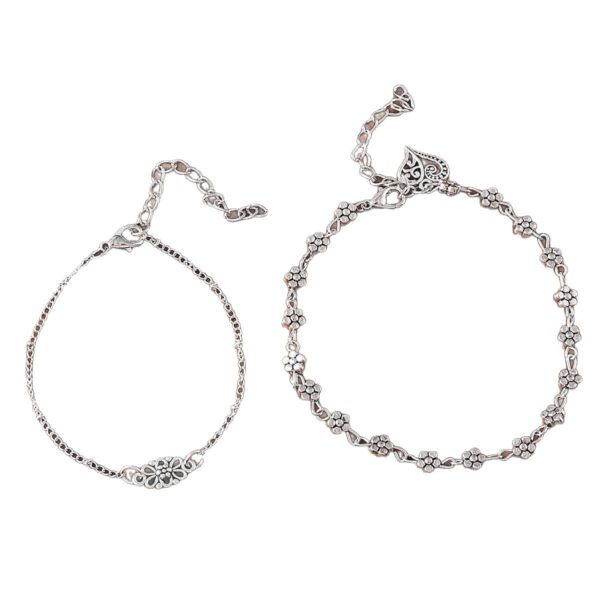 Wholesale Bohemian Western Style Flower Heart Carved Hollow Bracelet Anklet Set