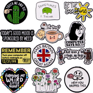 Wholesale Cartoon Metal Badges Creative English Letter Jewelry