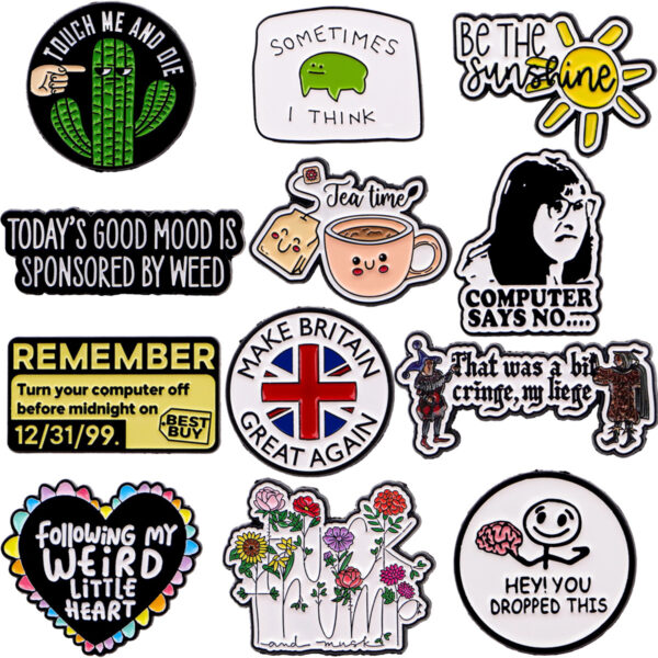 Wholesale Cartoon Metal Badges Creative English Letter Jewelry