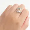 Wholesale PVD Coated 18K Gold Real Gold Plated Number 201 Stainless Steel Retro Waterproof Non Tarnish Open Ring