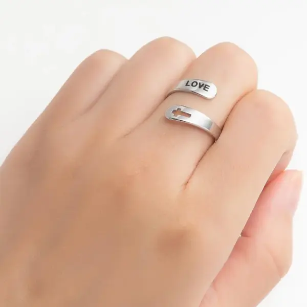 Wholesale PVD Coated 18K Gold Real Gold Plated Number 201 Stainless Steel Retro Waterproof Non Tarnish Open Ring