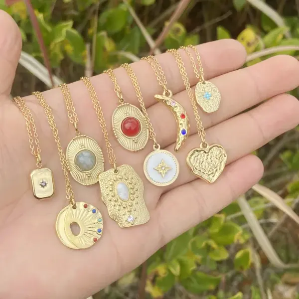 Wholesale PVD Coated 18K Gold Real Gold Plated Geometric Stainless Steel Fashion Waterproof Non Tarnish 304 Stainless Steel