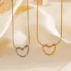 Wholesale PVD Coated 18K Gold Plated Heart Shape 304 Stainless Steel Simple Style Classic Style Commute Waterproof Non Tarnish 304 Stainless Steel Pendant Necklace