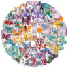 Wholesale 50 Sheets of Transparent Ins Butterfly Jewelry Stickers Waterproof Transparent Pet Handbook Material Decoration Guitar Cross-Border