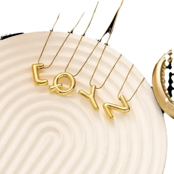 Classic Style Letter Titanium Steel Plating Pendant Necklace