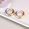 Wholesale 304 Stainless Steel Geometric PVD Coated No Inlaid 18K Real Gold Plated 18K Gold Korean Style Waterproof Non Tarnish Buckle Earrings